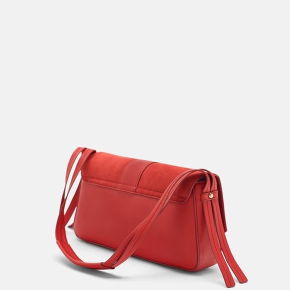 🌞Zara Red Shoulder Purse 143/aq - Picture 4 of 5